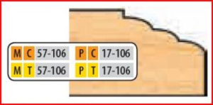 PT17106 4 x 1 1/4 BORE TT DOOR EDGE DETAIL CUTTER