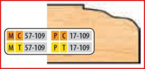 PT17108 4 x 1 1/4 BORE TT DOOR EDGE DETAIL CUTTER