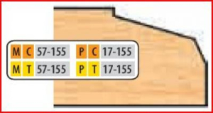 MC57155 32MM SYSTEM 7/8 - 1 MATERIAL DOOR EDGE DETAIL CUTTERS CT