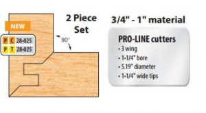PC28025 5 x 1 1/4 BORE CT 3 PC SGL T&G