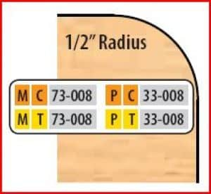 MC73008 2 15/16 x 3/4 BORE CT 1/2 R EXT. CONER ROUNDS