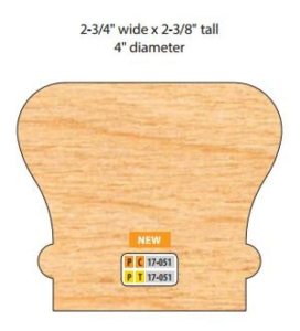 PT17051 2 PC 4 DIA x 1-1/4 BORE 3 WING HANDRAIL SET